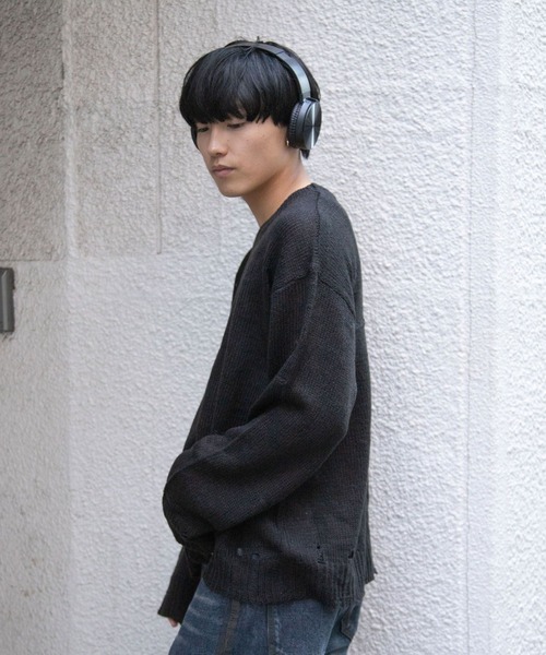 3.3 Field Trip (3.3フィールドトリップ)の「3.3 Field Trip/ダメージモヘアニット(ニット/セーター・メンズ・ネイビー/ブラック・FREE)」の7枚目の写真