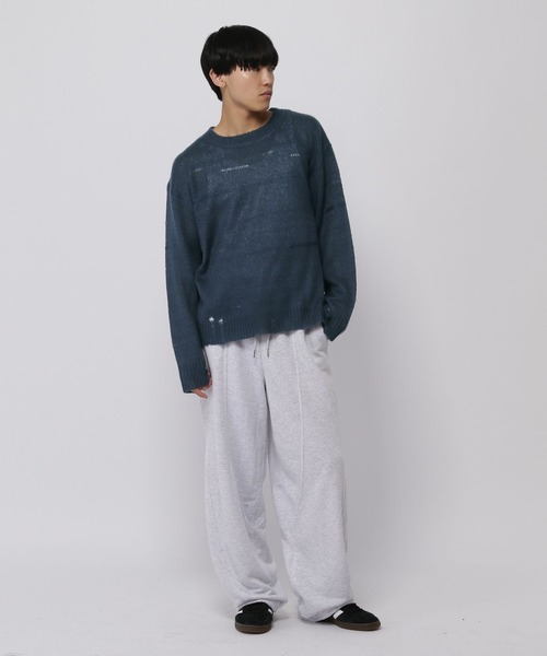 3.3 Field Trip (3.3フィールドトリップ)の「3.3 Field Trip/ダメージモヘアニット(ニット/セーター・メンズ・ネイビー/ブラック・FREE)」の9枚目の写真