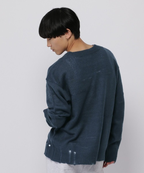 3.3 Field Trip (3.3フィールドトリップ)の「3.3 Field Trip/ダメージモヘアニット(ニット/セーター・メンズ・ネイビー/ブラック・FREE)」の14枚目の写真