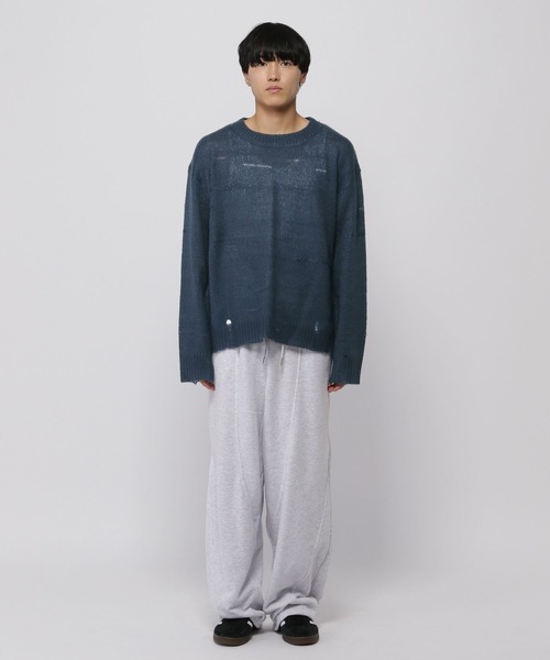 3.3 Field Trip (3.3フィールドトリップ)の「3.3 Field Trip/ダメージモヘアニット(ニット/セーター・メンズ・ネイビー/ブラック・FREE)」の15枚目の写真