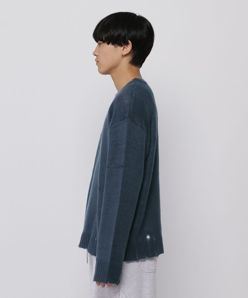 3.3 Field Trip (3.3フィールドトリップ)の「3.3 Field Trip/ダメージモヘアニット(ニット/セーター・メンズ・ネイビー/ブラック・FREE)」の17枚目の写真