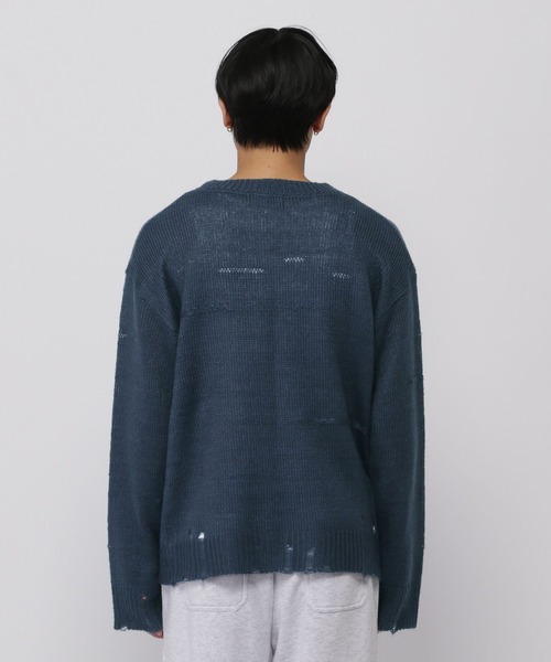 3.3 Field Trip (3.3フィールドトリップ)の「3.3 Field Trip/ダメージモヘアニット(ニット/セーター・メンズ・ネイビー/ブラック・FREE)」の18枚目の写真