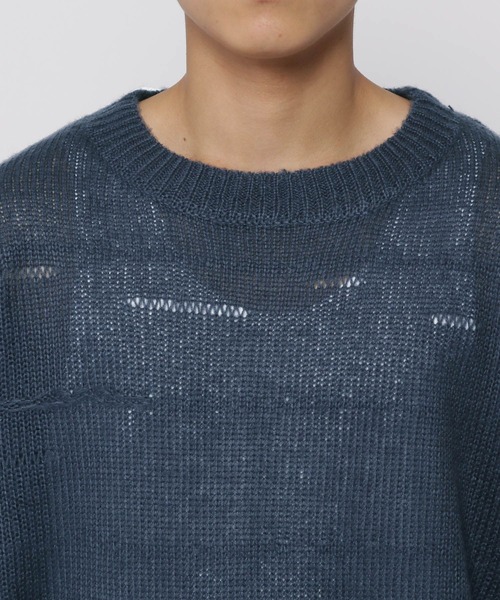 3.3 Field Trip (3.3フィールドトリップ)の「3.3 Field Trip/ダメージモヘアニット(ニット/セーター・メンズ・ネイビー/ブラック・FREE)」の20枚目の写真
