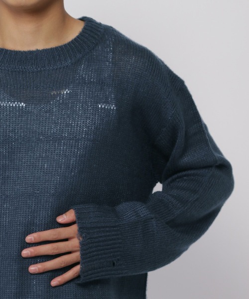 3.3 Field Trip (3.3フィールドトリップ)の「3.3 Field Trip/ダメージモヘアニット(ニット/セーター・メンズ・ネイビー/ブラック・FREE)」の21枚目の写真