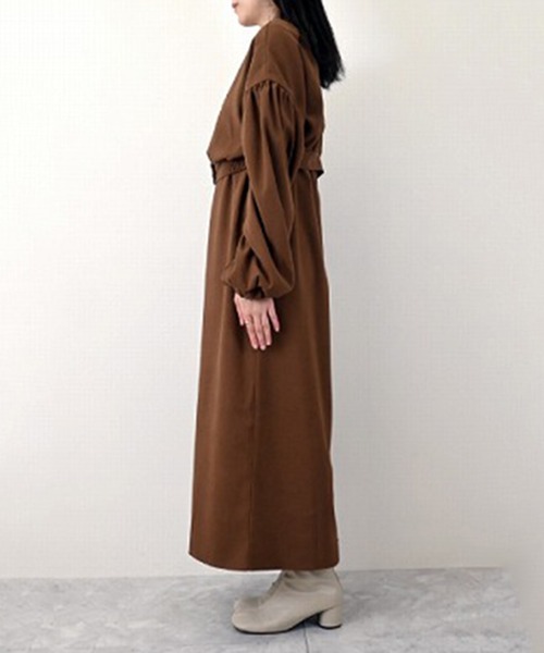 STYLEBLOCK（スタイルブロック）の「ピーチ起毛セットアップワンピース（ワンピース・レディース・ブラック/ブラウン/ベージュ・M）」の5枚目の写真