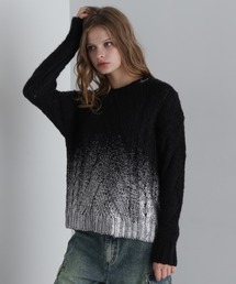 FOIL PRINT KNIT TOPS/箔プリントニットトップス
