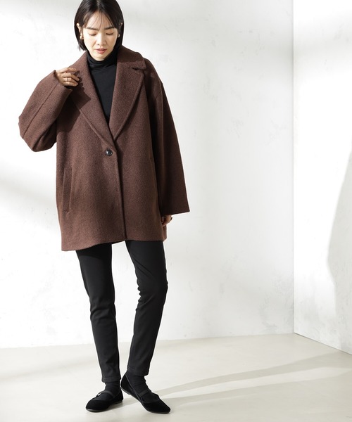 FOUND GOOD（ファウンドグッド）の「ウーリーテックユルジャケット（その他アウター・レディース・ブラウン系8/ブルー系2/アイボリー/ブラック・L/M/S）」の12枚目の写真