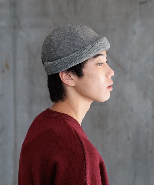 セール】フェイクレザーベルトリブウールロールキャップ（キャップ