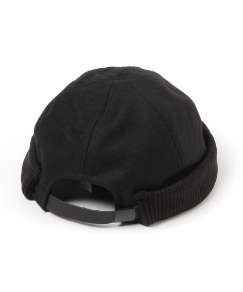 セール】フェイクレザーベルトリブウールロールキャップ（キャップ