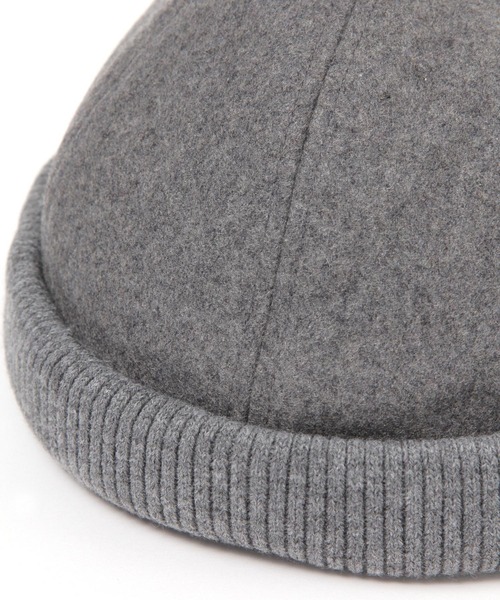 セール】フェイクレザーベルトリブウールロールキャップ（キャップ