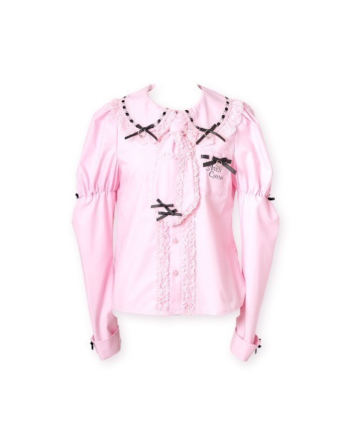 Frills & ribbons cross tie puff blouse（シャツ/ブラウス  