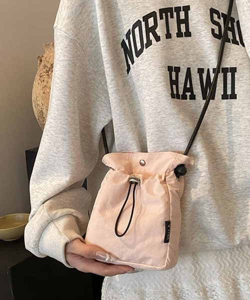 WEGO（ウィゴー）の「WEGO/ミニキンチャクポシェット（ショルダーバッグ・レディース・カーキ/アイボリー/ブラック/ピンク・FREE）」の4枚目の写真