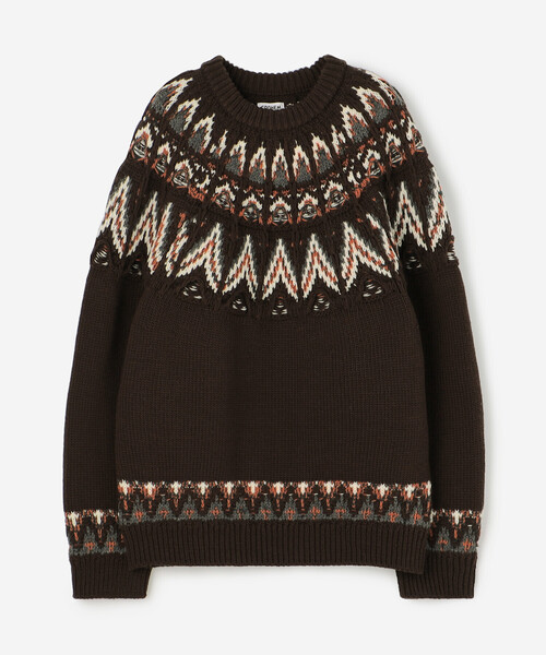 Coohem（コーヘン）の「COOHEM | ノルディック ニットプルオーバー MEN（ニット/セーター・メンズ・ブラウン/ホワイト・L/XL）」の16枚目の写真