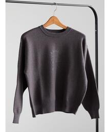 発泡ロゴプリントニット