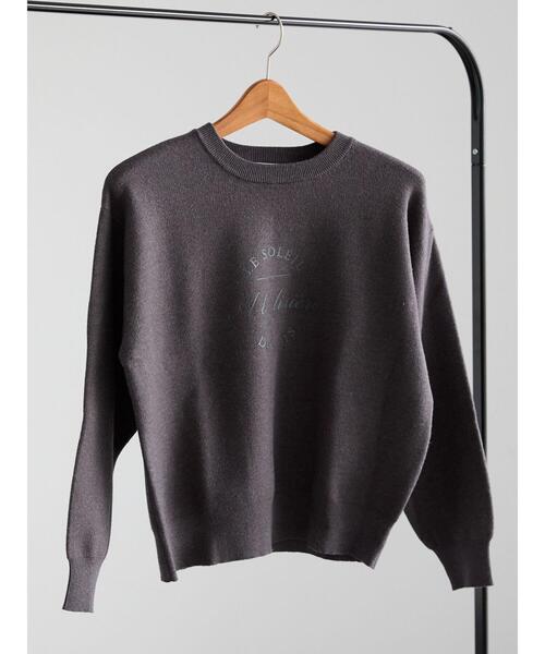 Te chichi（テチチ）の「発泡ロゴプリントニット（ニット/セーター・レディース・チャコールグレー/オフホワイト・F）」の3枚目の写真