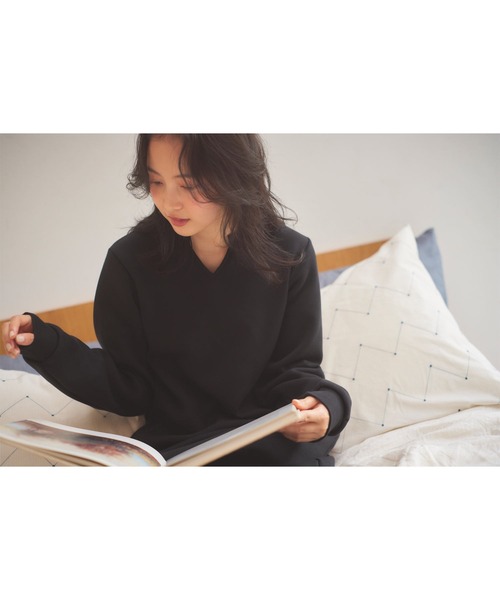 KOBE LETTUCE（コウベレタス）の「[ ぬく盛り ] 選べる丈 キーネックマキシワンピース（ワンピース・レディース・ネイビー/ピンク系/ブラウン/ブラック/ブルー・PM/M）」の8枚目の写真