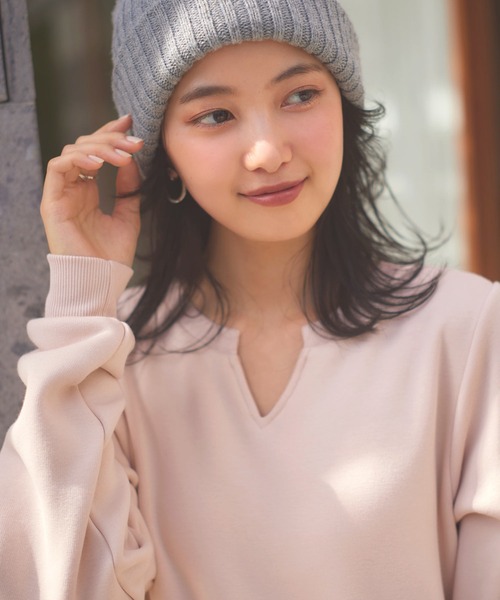 KOBE LETTUCE（コウベレタス）の「[ ぬく盛り ] 選べる丈 キーネックマキシワンピース（ワンピース・レディース・ネイビー/ピンク系/ブラウン/ブラック/ブルー・PM/M）」の15枚目の写真