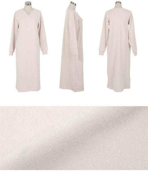 KOBE LETTUCE（コウベレタス）の「[ ぬく盛り ] 選べる丈 キーネックマキシワンピース（ワンピース・レディース・ネイビー/ピンク系/ブラウン/ブラック/ブルー・PM/M）」の16枚目の写真