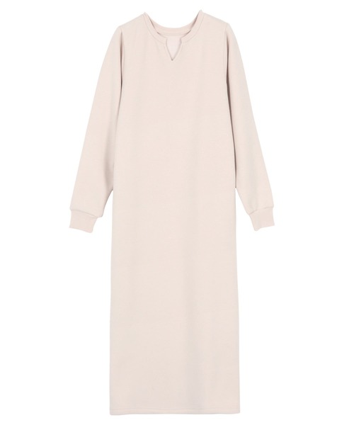 KOBE LETTUCE（コウベレタス）の「[ ぬく盛り ] 選べる丈 キーネックマキシワンピース（ワンピース・レディース・ネイビー/ピンク系/ブラウン/ブラック/ブルー・PM/M）」の21枚目の写真