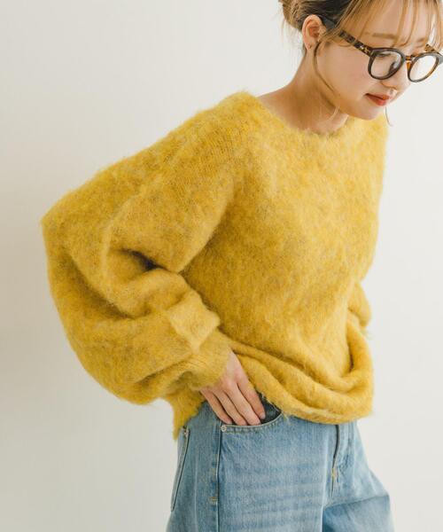 ITEMS URBANRESEARCH（アイテムズ アーバンリサーチ）の「ミックスシャギーニット（ニット/セーター・レディース・イエロー/ライトブラウン/グリーン・FREE）」の3枚目の写真