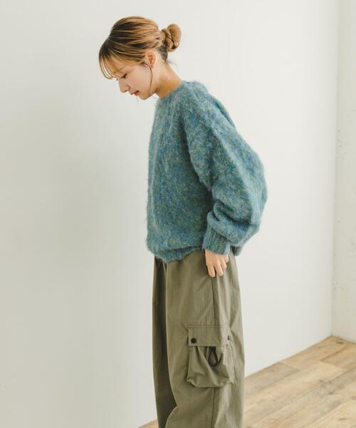 ITEMS URBANRESEARCH（アイテムズ アーバンリサーチ）の「ミックスシャギーニット（ニット/セーター・レディース・イエロー/ライトブラウン/グリーン・FREE）」の6枚目の写真