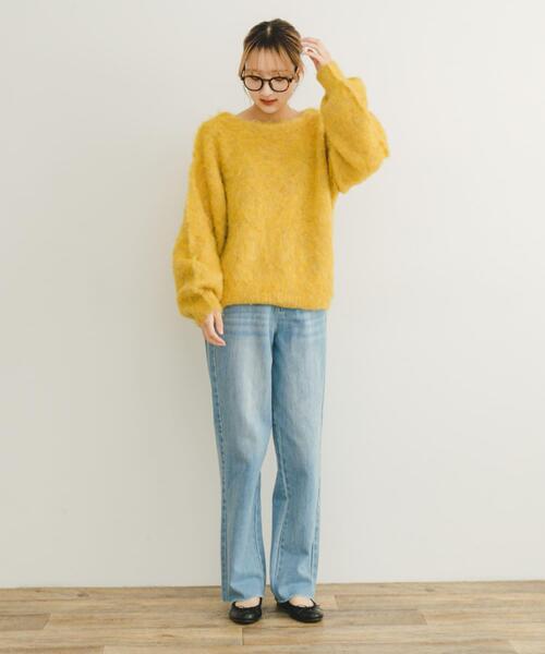 ITEMS URBANRESEARCH（アイテムズ アーバンリサーチ）の「ミックスシャギーニット（ニット/セーター・レディース・イエロー/ライトブラウン/グリーン・FREE）」の22枚目の写真