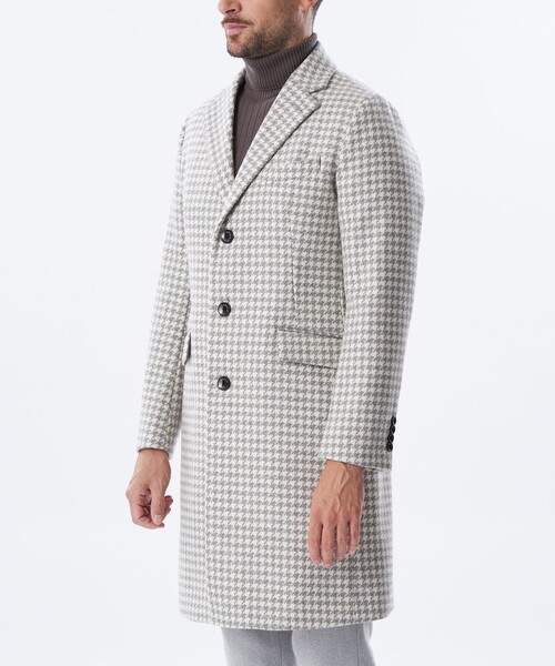 EPOCA UOMO（エポカウォモ）の「千鳥ジャカードチェスターコート（チェスターコート・メンズ・チャコールグレー/ライトグレー・48/46）」の6枚目の写真