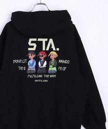 STA オーバーサイズ グラフィック スウェット プルパーカー