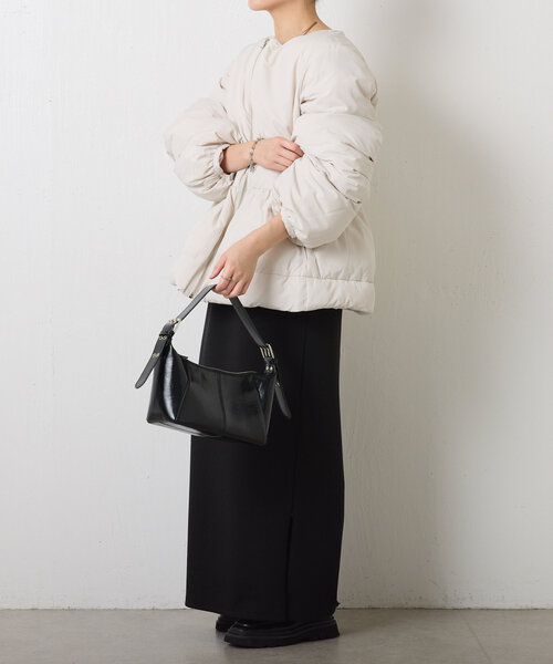 COLLAGE GALLARDAGALANTE ブラックダウンジャケット TAION別注アイテム/洗えるコート】レイヤードダウンジャケット