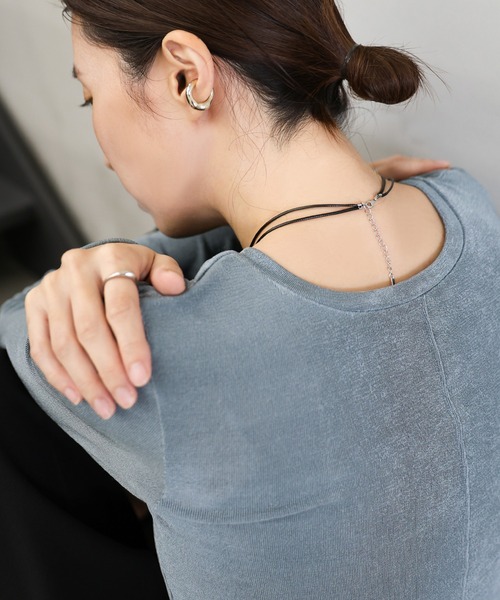select MOCA（セレクトモカ）の「ダブルコードリングネックレス（ネックレス・レディース・シルバー・FREE）」の9枚目の写真