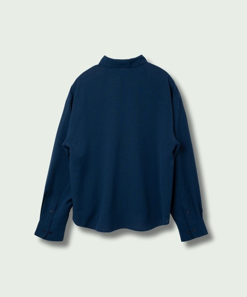 skoool(スクール)の「フレンチフロントロゴスリーブシャツ/ロングスリーブ ベーシックシルエット(シャツ/ブラウス・メンズ・ネイビー/アイボリー/ブラウン・LARGE/MEDIUM/SMALL)」の8枚目の写真