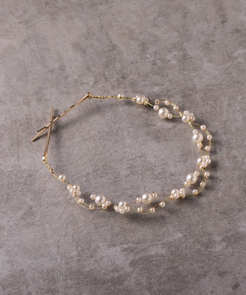 niku【前撮りセット】レースドレス　パールヘアアクセ エリザベスワンピース＆ヘッドドレスセット【増産分】 | BABY