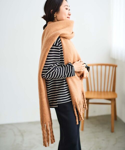 le.coeur blanc（ルクールブラン）の「Fluffyストール（ストール/ショール・レディース・ライトベージュ/キャメル/ライトグリーン・FREE）」の17枚目の写真