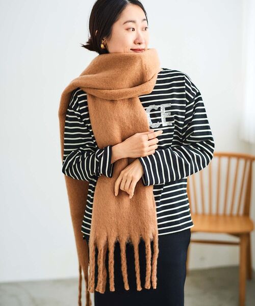 le.coeur blanc（ルクールブラン）の「Fluffyストール（ストール/ショール・レディース・ライトベージュ/キャメル/ライトグリーン・FREE）」の18枚目の写真