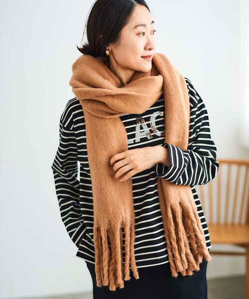 le.coeur blanc（ルクールブラン）の「Fluffyストール（ストール/ショール・レディース・ライトベージュ/キャメル/ライトグリーン・FREE）」の20枚目の写真
