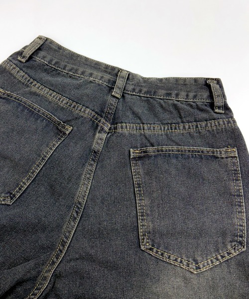 SHEENA（シーナ）の「レオパード柄ロールアップワイドデニムパンツ（デニムパンツ・レディース・ダークブルー・S/M/L）」の19枚目の写真