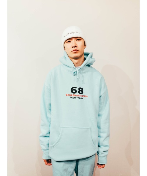 68&brothers(シックスティエイトアンドブラザーズ)の「68&BROTHERS シックスティーエイトアンドブラザーズ / "1st Logo" Hooded Sweat(パーカー・メンズ・グレー/アクア・LARGE/X-LARGE/MEDIUM)」の12枚目の写真