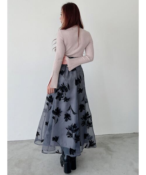 MERCURYDUO（マーキュリーデュオ）の「パール付きフレアスリーブリブニット（ニット/セーター・レディース・ベージュ/チャコールグレー/ブラック/アイボリー・FREE）」の14枚目の写真