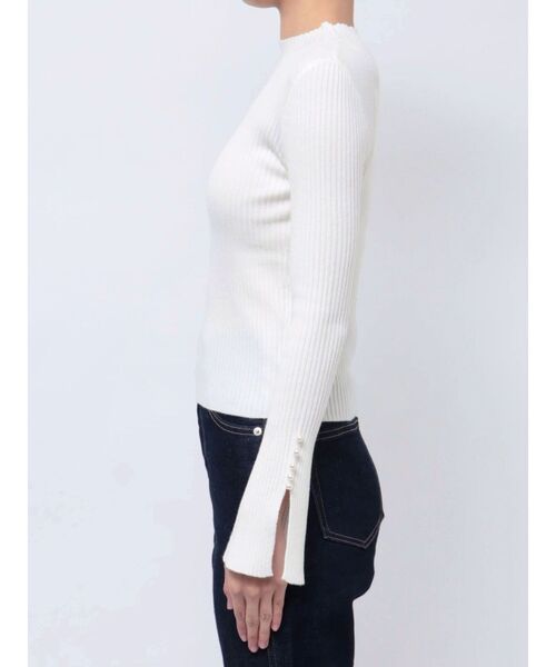 MERCURYDUO（マーキュリーデュオ）の「パール付きフレアスリーブリブニット（ニット/セーター・レディース・ベージュ/チャコールグレー/ブラック/アイボリー・FREE）」の18枚目の写真