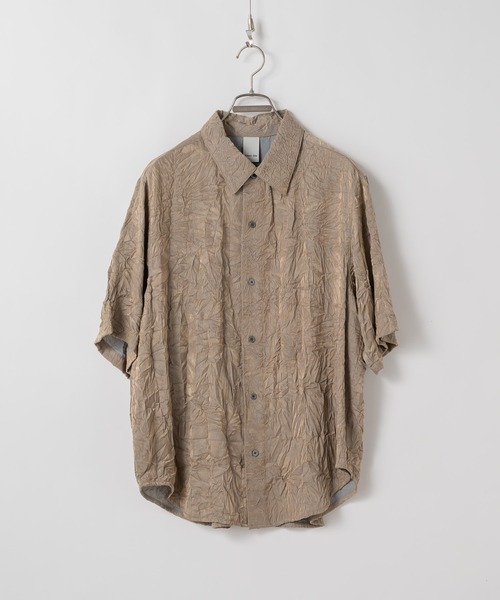 CASPER JOHN（キャスパージョン）の「Various loose shirts -striped crepe- /バリアスルーズシャツ -楊柳-（シャツ/ブラウス・メンズ・ブルー/ブラック/サックスブルー/ベージュ/ネイビー/ブラウン・X-SMALL/SMALL/MEDIUM/LARGE）」の14枚目の写真