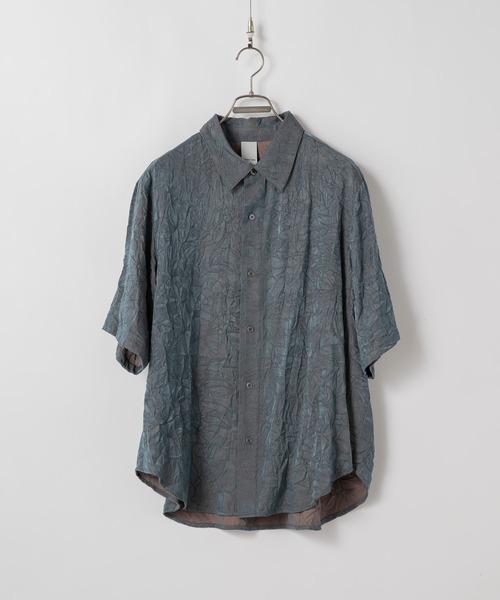 CASPER JOHN（キャスパージョン）の「Various loose shirts -striped crepe- /バリアスルーズシャツ -楊柳-（シャツ/ブラウス・メンズ・ブルー/ブラック/サックスブルー/ベージュ/ネイビー/ブラウン・X-SMALL/SMALL/MEDIUM/LARGE）」の21枚目の写真