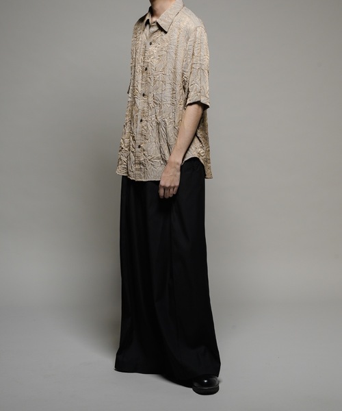 CASPER JOHN（キャスパージョン）の「Various loose shirts -striped crepe- /バリアスルーズシャツ -楊柳-（シャツ/ブラウス・メンズ・ブルー/ブラック/サックスブルー/ベージュ/ネイビー/ブラウン・X-SMALL/SMALL/MEDIUM/LARGE）」の20枚目の写真