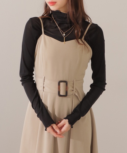 Lace Ladies(レースレディース)の「ソリッドカラー キャミソール マキシ ワンピース(ワンピース・レディース・アイボリー/グレイッシュベージュ・FREE)」の2枚目の写真
