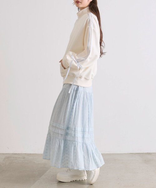 OLIVE des OLIVE(オリーブデオリーブ)の「袖リボントラックジャケット(カーディガン/ボレロ・レディース・イエロー/ブラック/オフホワイト/ネイビー・FREE)」の6枚目の写真