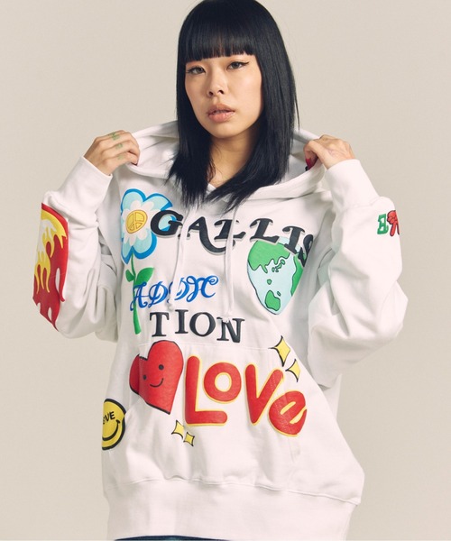 GALLIS ADDICTION（ガリスアディクション）の「GA 裏毛-POP MOTIF HOODIE（パーカー・メンズ・ブラック/ホワイト・M/L）」の19枚目の写真
