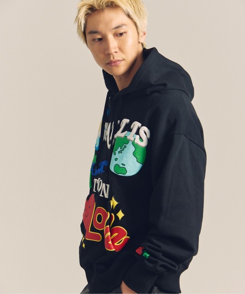 GALLIS ADDICTION（ガリスアディクション）の「GA 裏毛-POP MOTIF HOODIE（パーカー・メンズ・ブラック/ホワイト・M/L）」の5枚目の写真