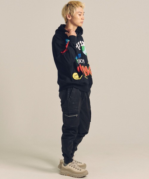 GALLIS ADDICTION（ガリスアディクション）の「GA 裏毛-POP MOTIF HOODIE（パーカー・メンズ・ブラック/ホワイト・M/L）」の14枚目の写真