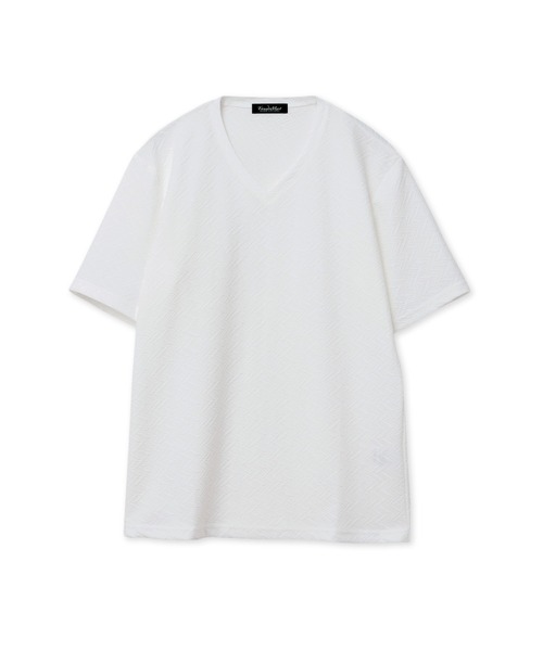 TORNADO MART（トルネードマート）の「TORNADO MART∴バイヤスアローVネック半袖カットソー（Tシャツ/カットソー・メンズ・ホワイト/ブラック・M/XXL/LL/L）」の9枚目の写真