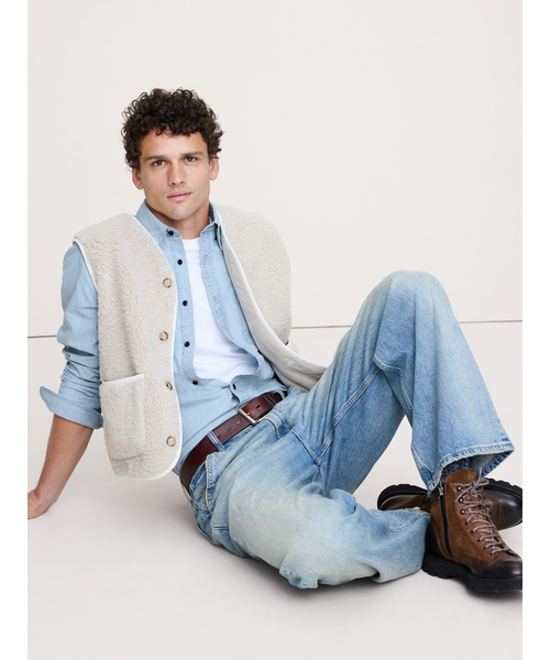 Banana Republic(バナナリパブリック)の「Albie シャンブレーシャツ(シャツ/ブラウス・メンズ・ブルー/ライトブルー・M/S/XL/L)」の6枚目の写真