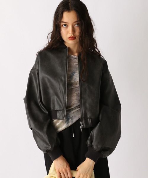 FOREVER 21（フォーエバー トゥエンティーワン）の「【2025SS】フェイクレザーMA－1（MA-1・レディース・ブラウン/ブラック・FREE）」の16枚目の写真